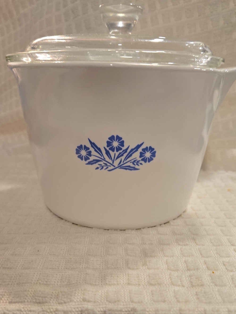 Vintage CorningWare 1-Qt Sauce Maker P-55-B & Lid Starburst Front 1963